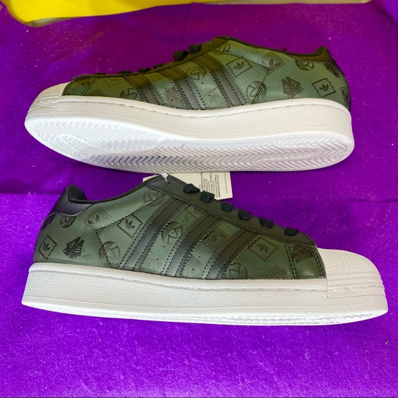 adidas | Shoes | Adidas Superstar Black Monogram Logo Lifestyle Shoes Sneakers Gx842 Mens Size 7 